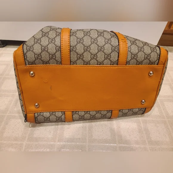 Gucci GG Boston Bag Yellow Beige Canvas and Leather. See description. - Picture 6 of 14